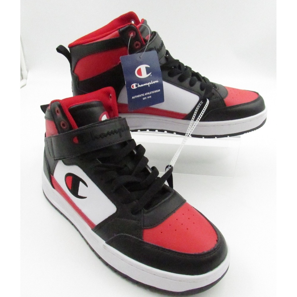 Champion Drome Hi CB Men's Athletic Shoes Red Black White High Top Sneakers Size